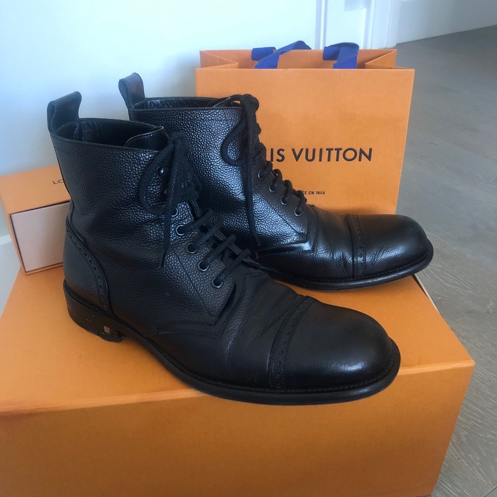 Louis Vuitton Black Leather Boots